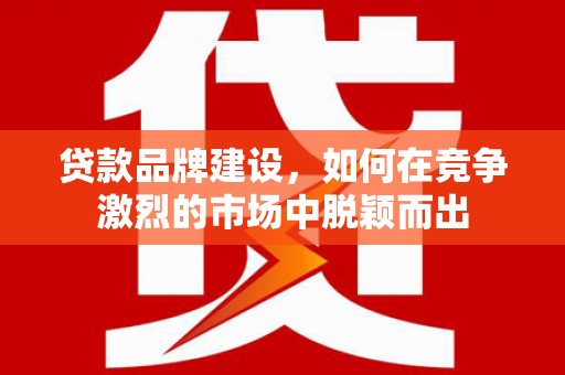 曾都贷款品牌建设，如何在竞争激烈的市场中脱颖而出