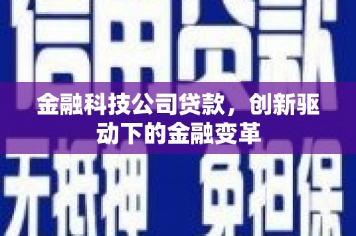 曾都金融科技公司贷款，创新驱动下的金融变革