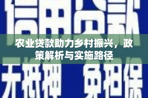 曾都农业贷款助力乡村振兴，政策解析与实施路径