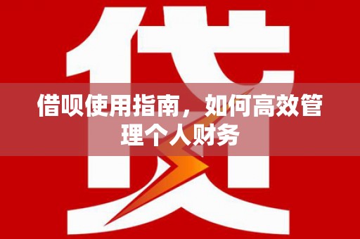 曾都借呗使用指南，如何高效管理个人财务