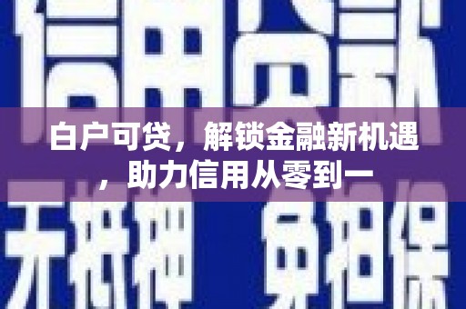 曾都白户可贷，解锁金融新机遇，助力信用从零到一