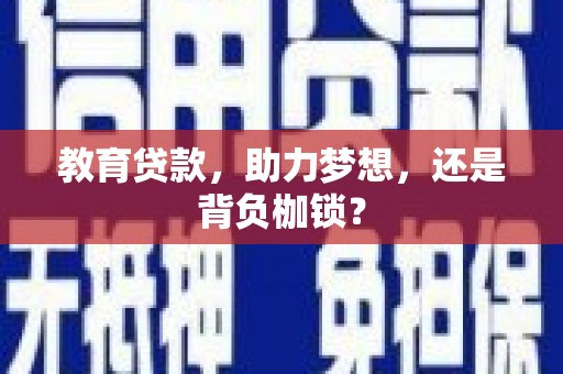 曾都教育贷款，助力梦想，还是背负枷锁？