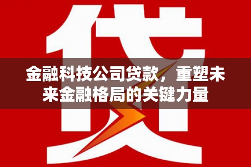 曾都金融科技公司贷款，重塑未来金融格局的关键力量