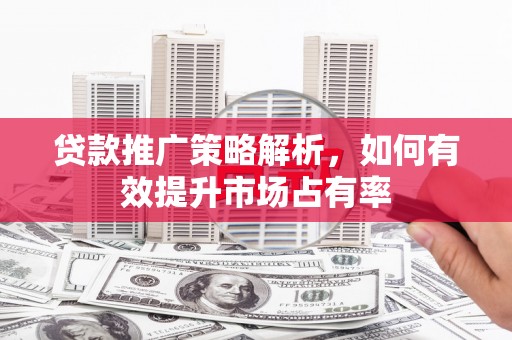 曾都贷款推广策略解析，如何有效提升市场占有率