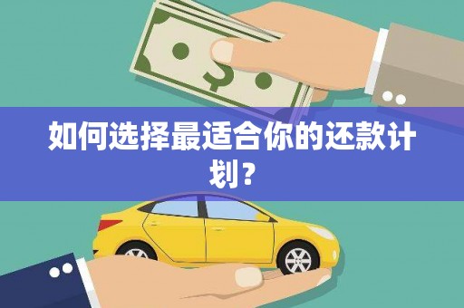 曾都如何选择最适合你的还款计划？