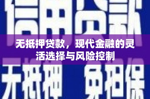 曾都无抵押贷款，现代金融的灵活选择与风险控制