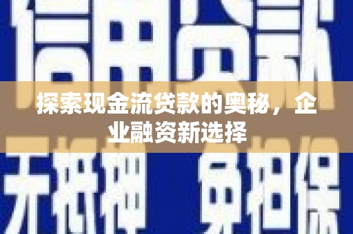 曾都探索现金流贷款的奥秘，企业融资新选择