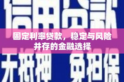 曾都固定利率贷款，稳定与风险并存的金融选择