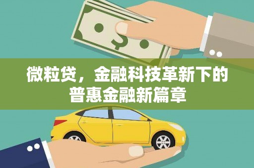 曾都微粒贷，金融科技革新下的普惠金融新篇章