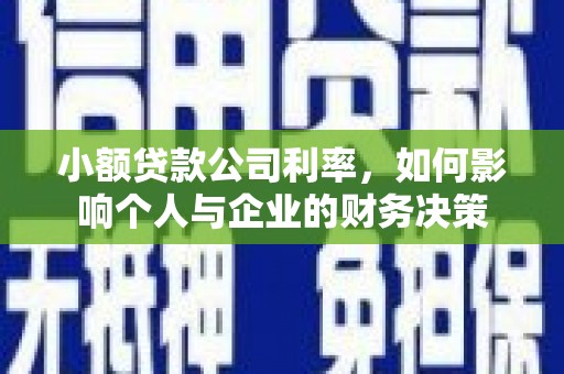 曾都小额贷款公司利率，如何影响个人与企业的财务决策