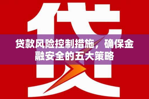 曾都贷款风险控制措施，确保金融安全的五大策略
