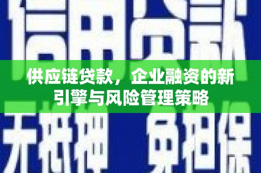 曾都供应链贷款，企业融资的新引擎与风险管理策略