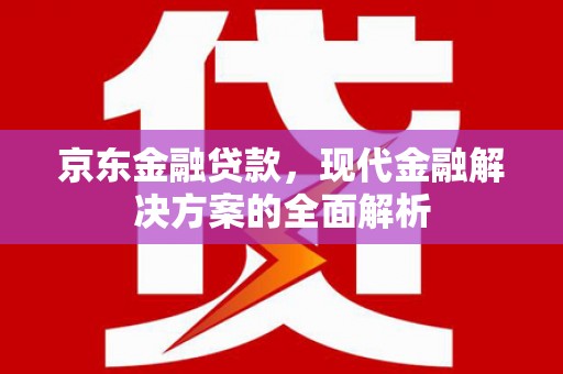 曾都京东金融贷款，现代金融解决方案的全面解析