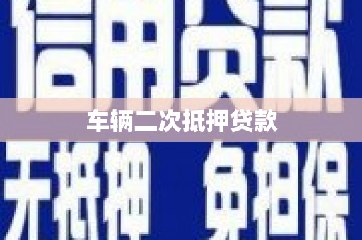 曾都车辆二次抵押贷款