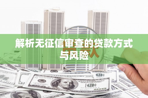 曾都解析无征信审查的贷款方式与风险